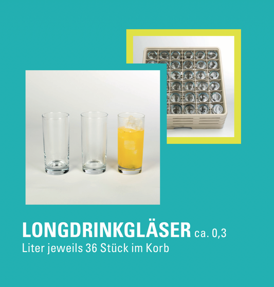 Anfrage für Longdrink- / Saftgläser 0,3l (je 36 Stück im Korb)