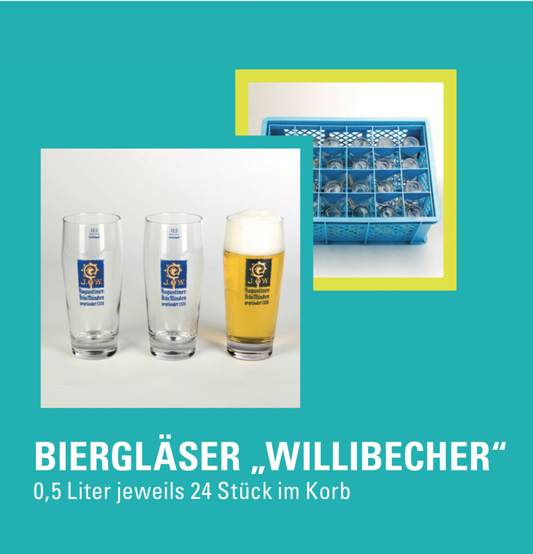 Anfrage für Biergläser Willibecher 0,5l (je 24 Stück im Korb)