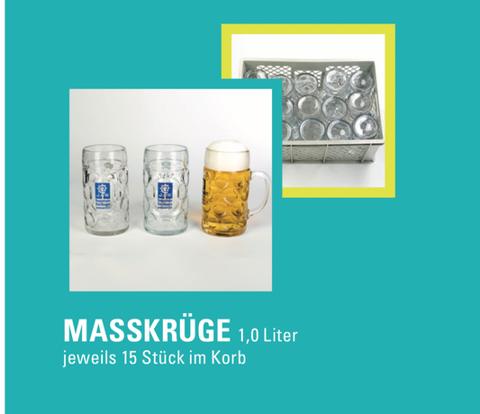 Anfrage für Masskrüge 1,0l (je 15 Stück im Korb)