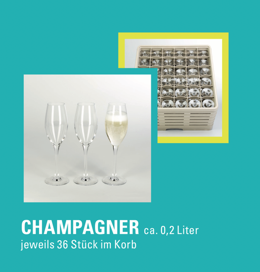 Anfrage für Champagnergläser 0,2l (je 36 Stück im Korb)